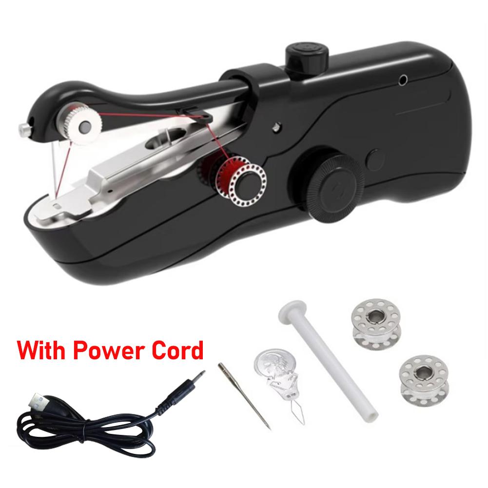 Handheld Sewing Machine Portable Mini Electric Sewing Machine Quick Hand Home Sewing Tool DIY Apparel Supplies Arts Crafts