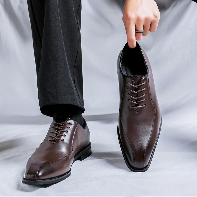 Fashion Leather Shoes For Man Platform Genuine Leather Big Size Shoes High Quality Designer Formal Platform Casual Shoes Outdoor