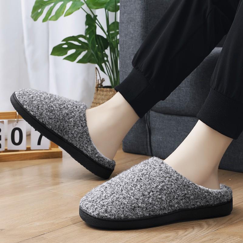 Kids Shoes Unisex Cozy Indoor Slippers Winter Warm Fleece-Lined Cotton Knit Slip-Ons With Non-Slip TPR Sole