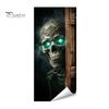 Large Vertical Decorative Stickers for Bins Halloween Wall Trash Can Decal Stickers, Spooky Skull Ghost Horror Creative Balcony Decals Outdoor Garbage