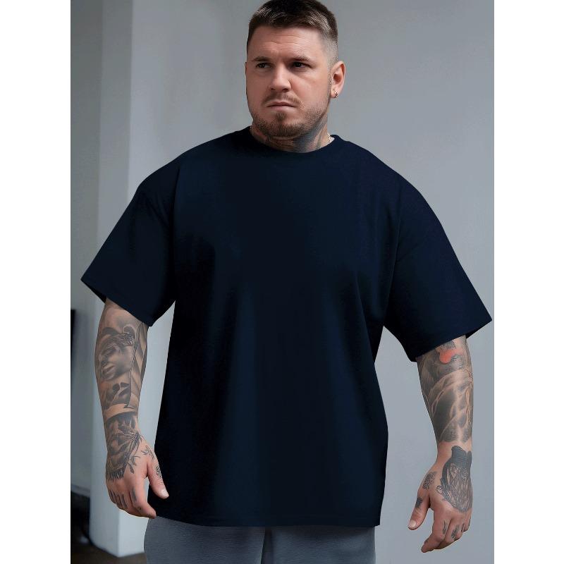 European sizes Outdoor Sports and Casual Large-size Short-sleeved T-shirts, Men's Trendy Fashion Prints, Loose Shirts, Versatile Round Neck Tops