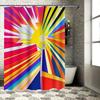 Rainbow Sunburst Shower Curtain Vibrant Colors For Bathroom Decor Modern Design Polyester Fabric With Hooks Set Easy Installatio