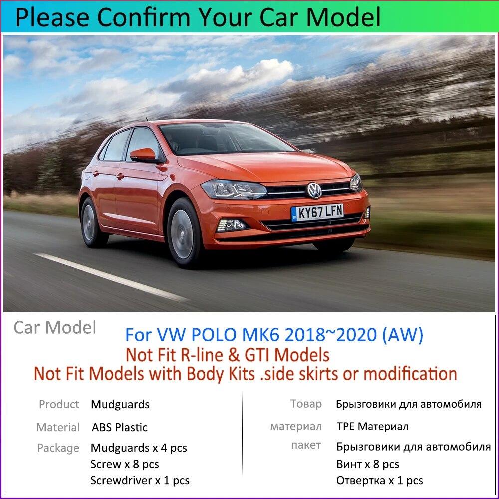 For Volkswagen VW Polo MK6 AW 2018    Front Rear Car Fender Mudguard Mud Flaps Guard Splash Flap Car Accessories