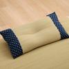 IKEHIKO Japanese Style Flat Pillow Shiori Navy 30 X 50cm Indian Cotton Sashiko Breathable Simple Relaxing Antibacterial Deodorizing Healing Made In