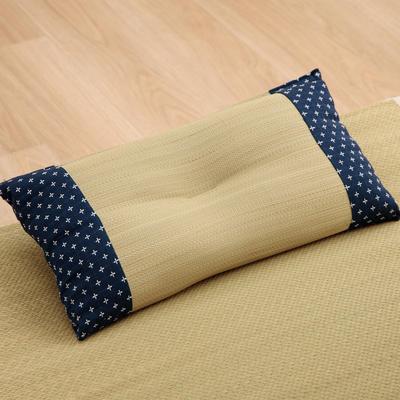 IKEHIKO Japanese Style Flat Pillow Shiori Navy 30 X 50cm Indian Cotton Sashiko Breathable Simple Relaxing Antibacterial Deodorizing Healing Made In