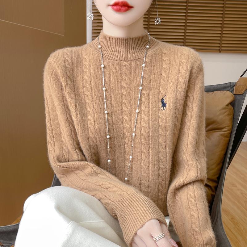 Women's Cashmere Sweater Qinghe Cashmere 30% Cashmere 70% Wool Autumn and Winter Pullover Warm and Fashionable