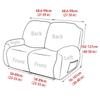 2 Seater Jacquard Split Recliner Sofa Covers Strench Chair Cover with Side Pocket Washable Armchair Slipcover for Living Room