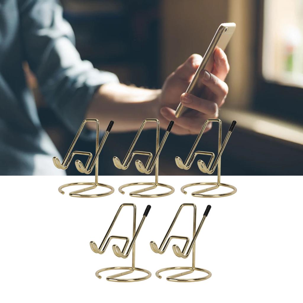 5Pcs Metal Desk Cell Phone Stand Cute Electroplated Metal Mobile Phone Stand Holder Desktop Accessor