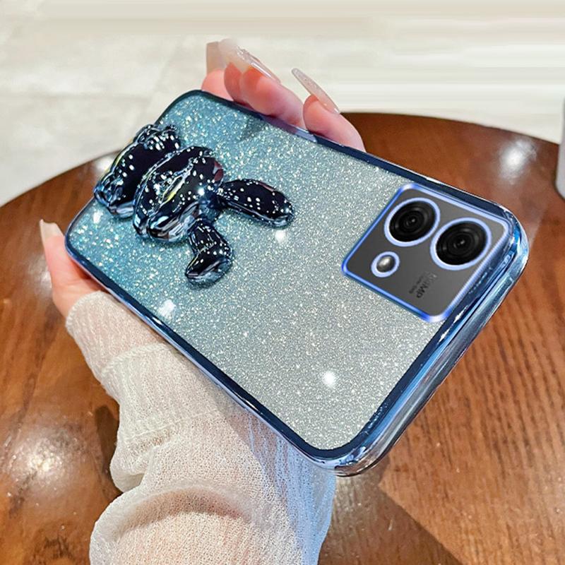 

For Motorola Moto G84 5G Slim Case Cute Rabbit Anti-Shock Kickstand Phone Case Purple