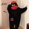 Warm Plush Onesie Funny Wearable Big Mouth Pajamas for Kids, Adults, Soft Kids Sleepwear Fleece Cozy Home Loungewear, Hooded One-Piece Jumpsuit Dress