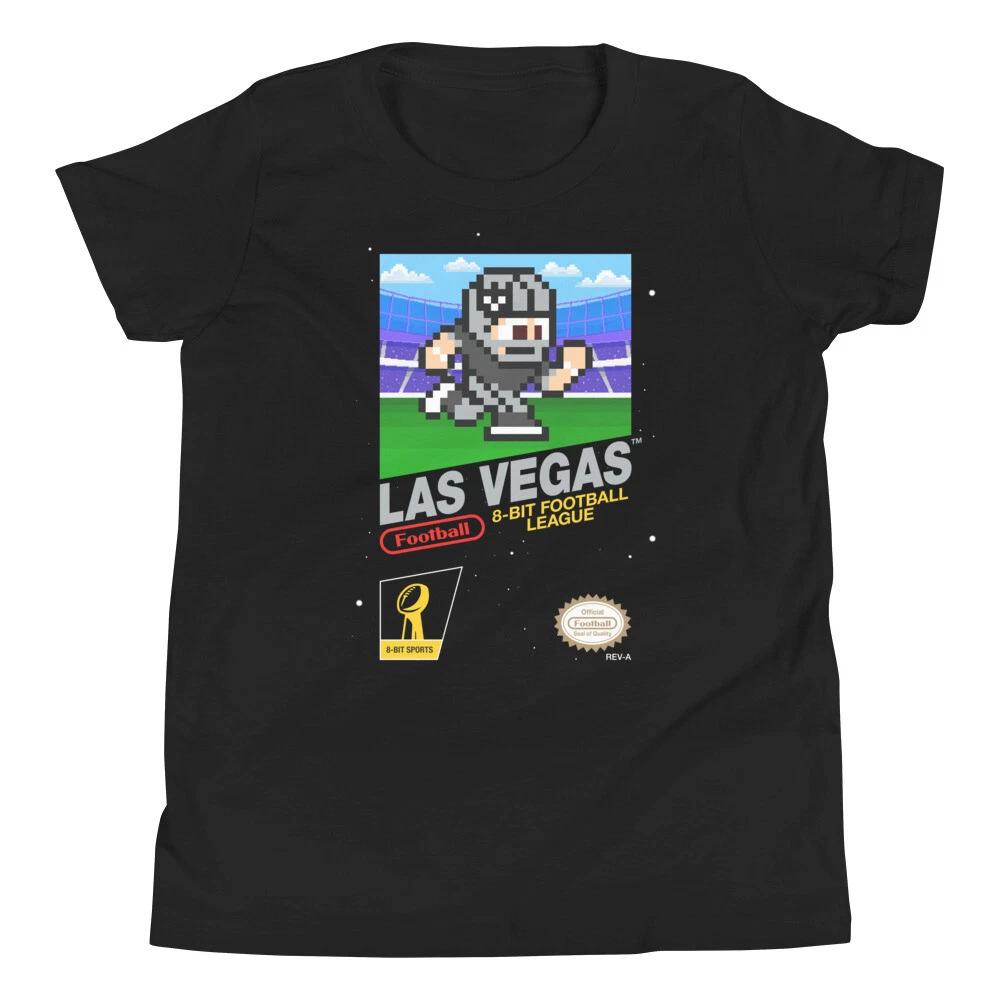 Las Vegas Raiders Football 8-bit Nintendo NES Jersey Youth Kid Child Boy T-Shirt S