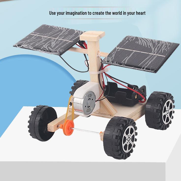 Student Science Solar Car DIY Kit - Mars Rover Model for Kids 14*20 cm