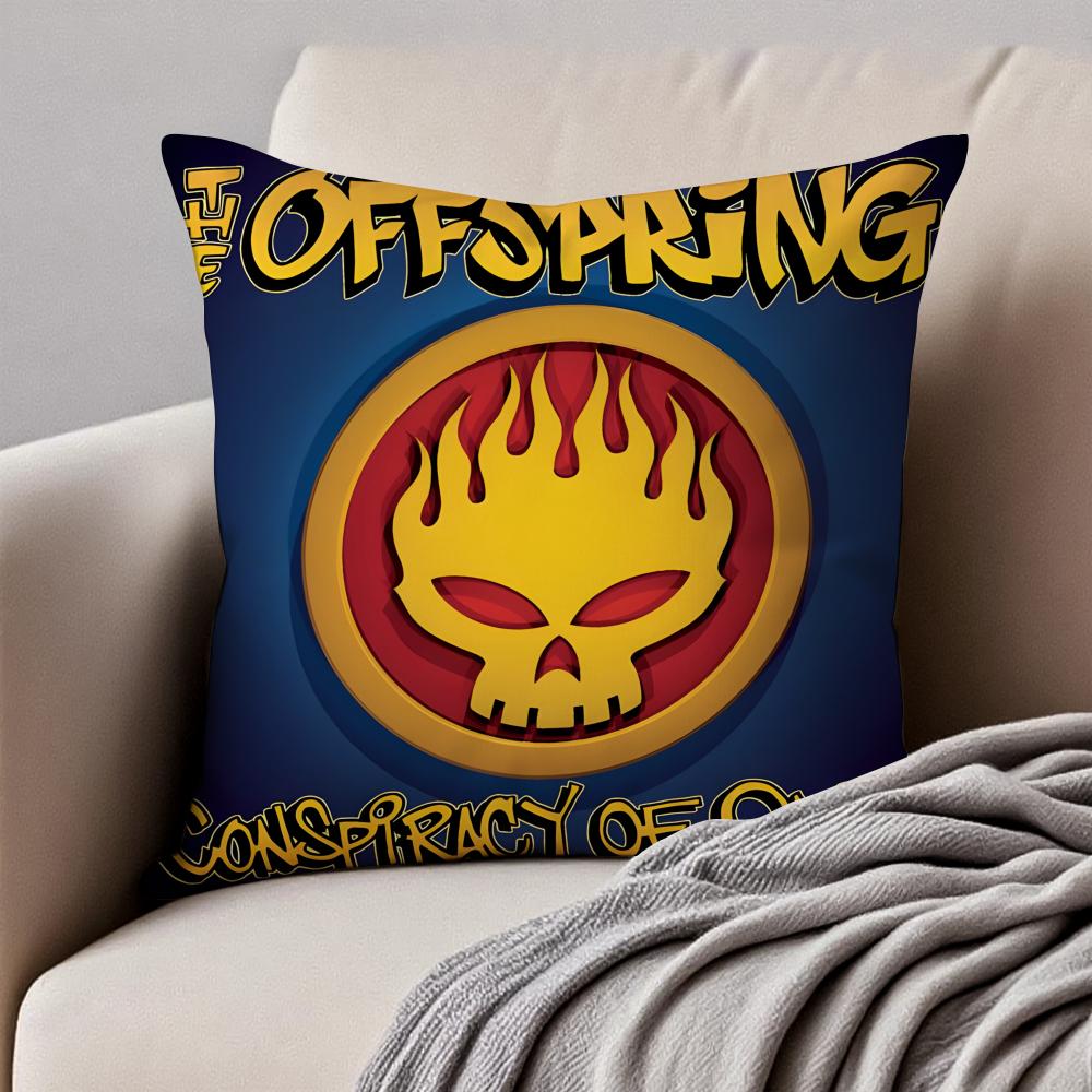 Punk Rock American Band TThe OOffspring Cushion Cover Pillowcase Antidustmite Invisible Zipper Short Plush Sofa Cushion