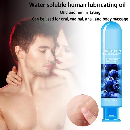 Yousheng 80ML Sex-Gleitmittel auf Wasserbasis, nicht fettend, natürlicher Pflanzenextrakt, Lustverstärker, hinterlässt keine Flecken, Erdbeer-Blaubeer-Geschmack für Paare
