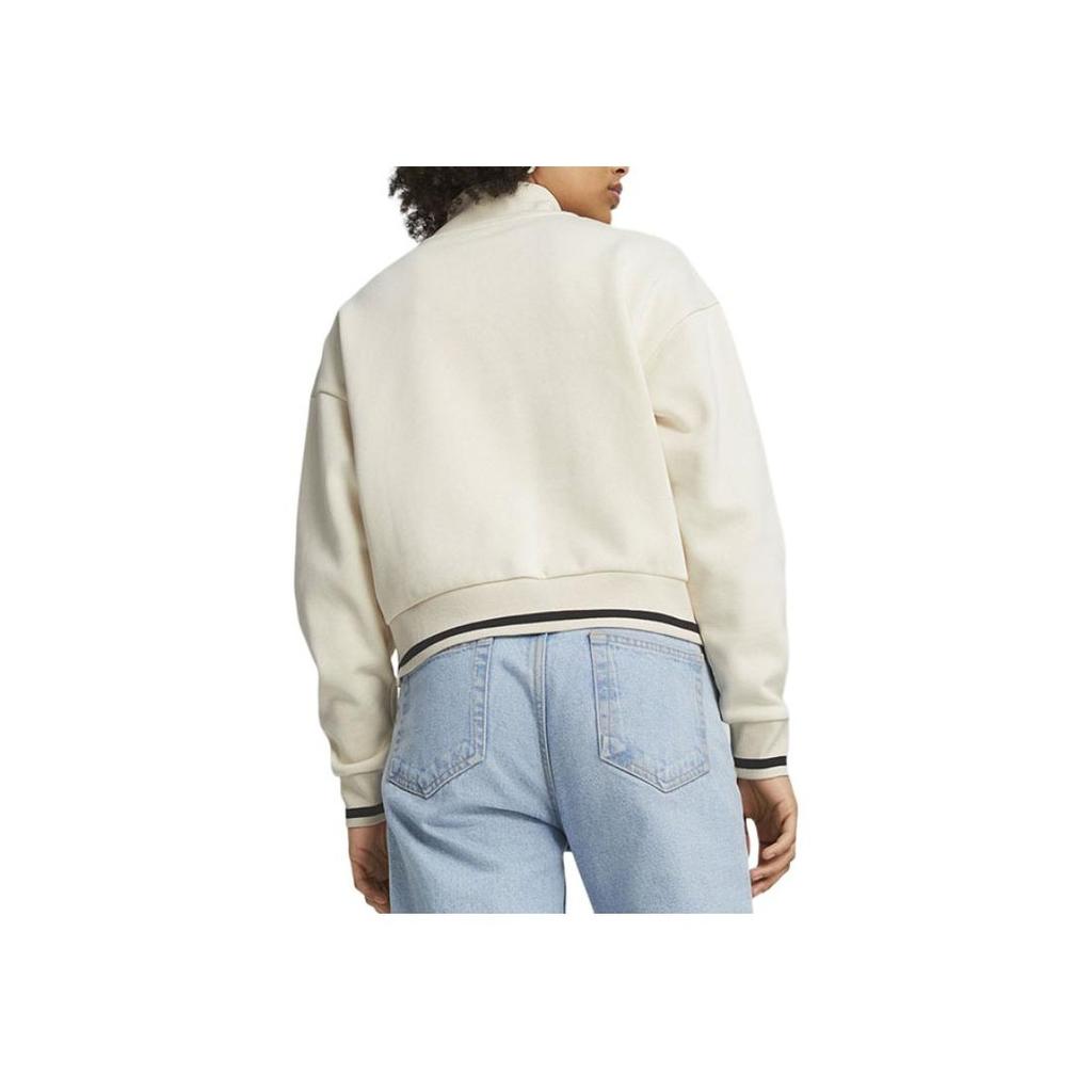 Puma Sports Lifestyle Series Casual Short Stand Collar Long Sleeve Sweatshirt Women sweatshirt White 681524-87