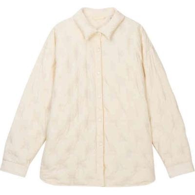 Levis Moda Semplice Versatile Ampio Leggero Piumino Donna capispalla Bianco Sporco 002QD-0001