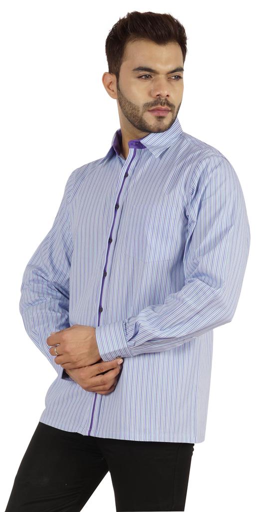 BestMan Printed Shirt For Mens Cotton Office Wear Long Sleeves Button Down Formal