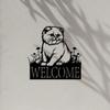 Vintage Iron Cat Paw Wall Decor Welcome Sign Outdoor Garden Porch Hanging Ornament