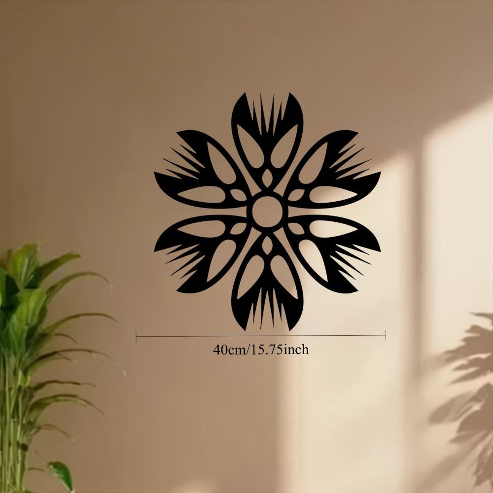 Tribal Flower Metal Wall Art Exotic Rust Resistant Iron Decor for Bedroom Garden Fence New Year Easter Gift Unique Cultural Farmhouse Hanging Ornament