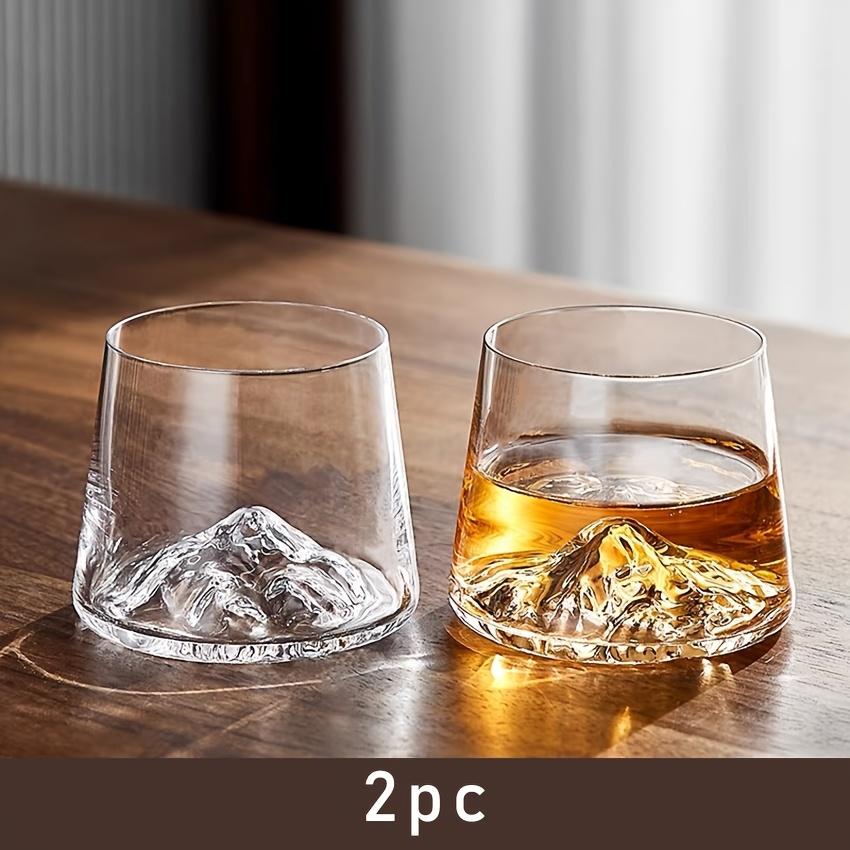 Japanese Fujiyama Mountain Glass Cup Vintage Ice Crystal Whiskey Tumbler Ins Style Water Cup