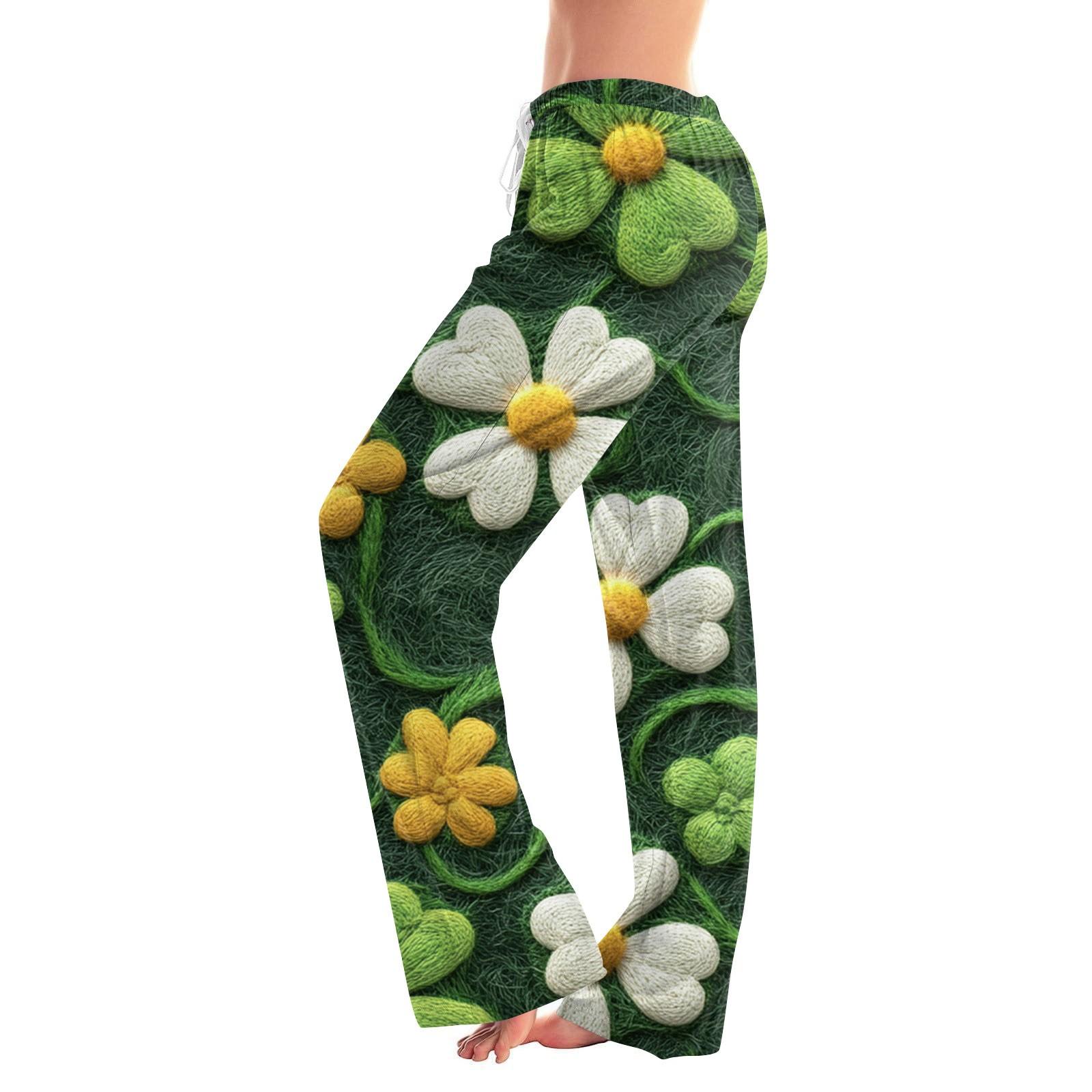 

Женские повседневные прямые брюки St.. Повседневные брюки с принтом Paddy s Day L армия зеленый