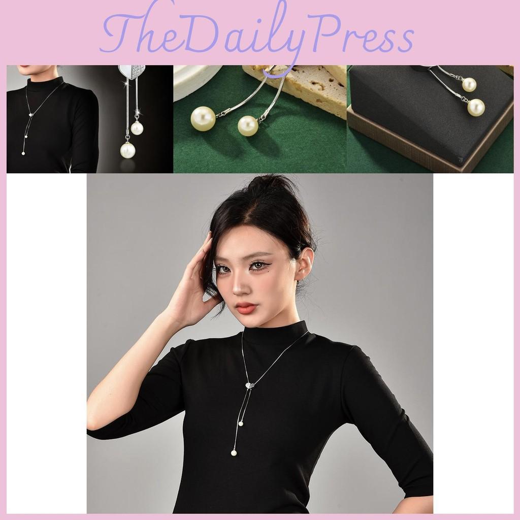 Heart Shaped Contemporary Magnetic Sweater Chain With Pearl Dangles For Style Womens