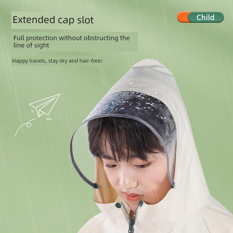 Children's Raincoat for Primary School Students, Boys and Girls, Full-Body Rainproof and Waterproof Poncho for School, Suitable for Older Children