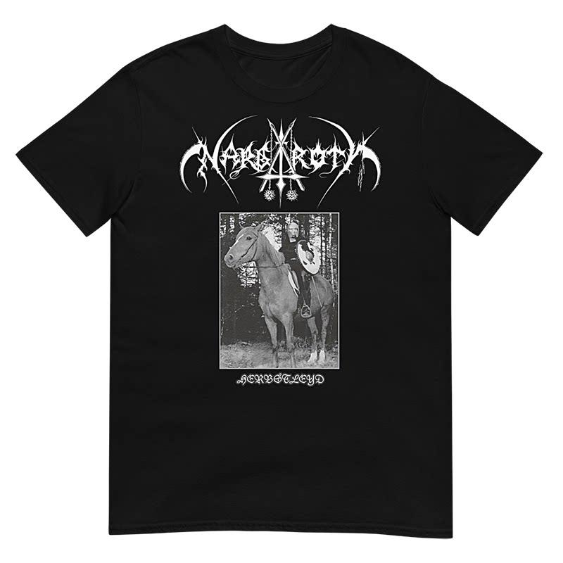 2026 Nargaroth Band Black Metal Tedesca Rock Punk Modello Logo T-shirt da Uomo Manica Corta Retro Europea e Americana Scuro