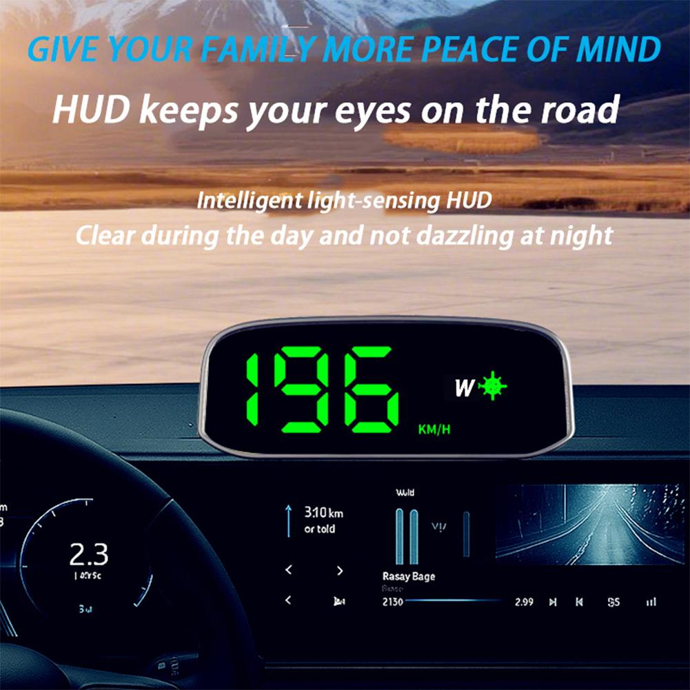 Car Speedometer Solar Head Up Display GPS Digital Intelligent Light Sensing HUD Speed Hud Display Digital Auto Electronics
