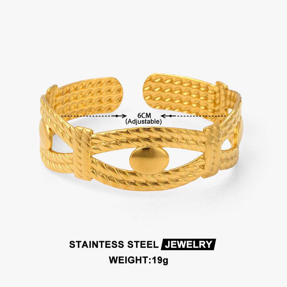 Trendy Women's Gold-Plated Geometric Open Bracelet - Luxurious, Colorfast Design