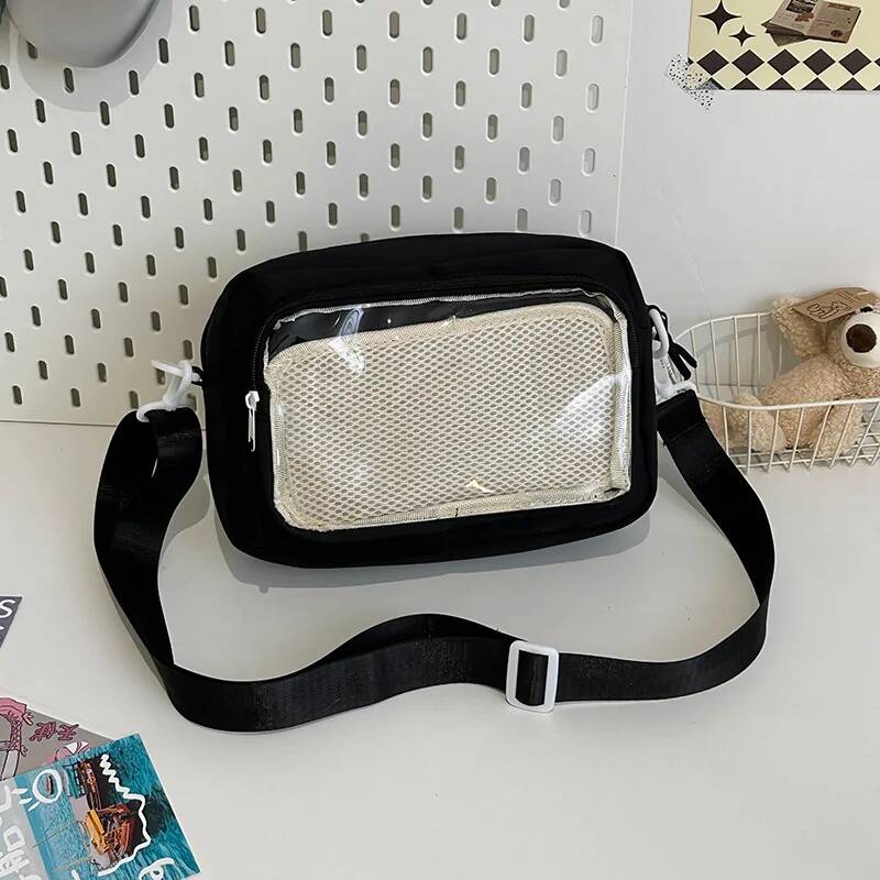 New Y2K Charming Ita Knapsack Roomy Commute Knapsack Female Transparent DIY Display Rucksack Open-air Trend Journey School Tote