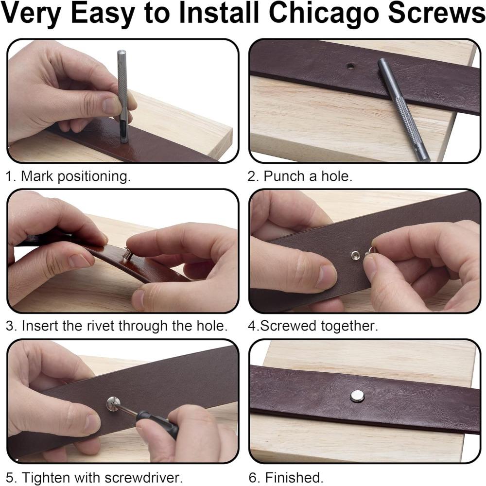 Black Leather Rivets Assorted Size Screw Rivets Purse Repair Chicago Binding Screws  Leather Craft