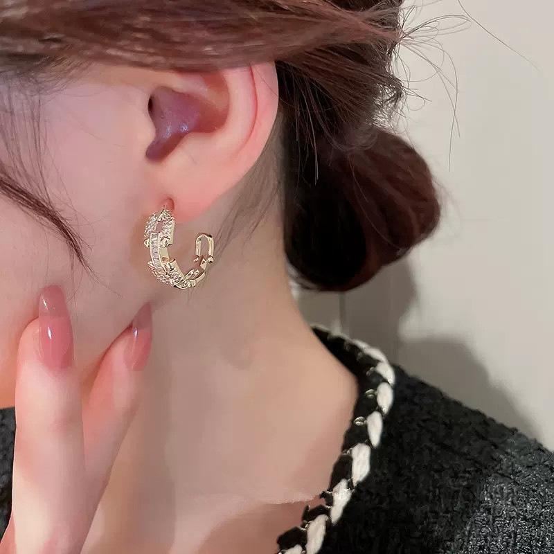 Orecchini magnetici per la perdita di peso dimagranti linfatici per le donne Orecchini di drenaggio linfatico con strass scintillanti pendenti in pietra di quarzo