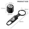 B5 2025 Hot For Volkswagen 5PCS/set Car Wheel Tire Air Valve Caps with Keychain For VW GTI Polo Golf Passat Tiguan Arteon Touare