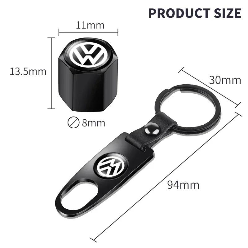 B5 2025 Hot For Volkswagen 5PCS/set Car Wheel Tire Air Valve Caps with Keychain For VW GTI Polo Golf Passat Tiguan Arteon Touare