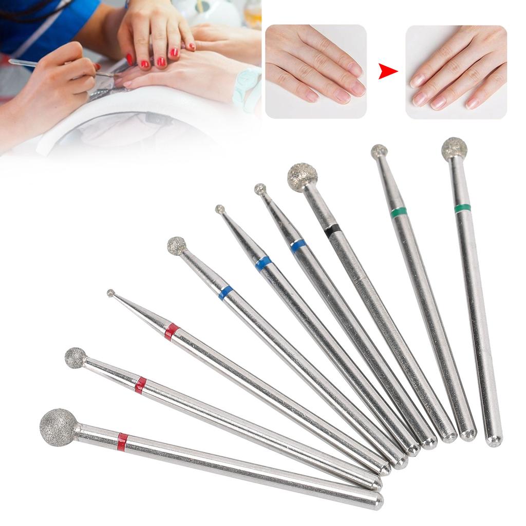 9pcs Nail Drill Bits Emery Nail Polishing Grinding Sanding Head Manicure Milling Cutter Bit