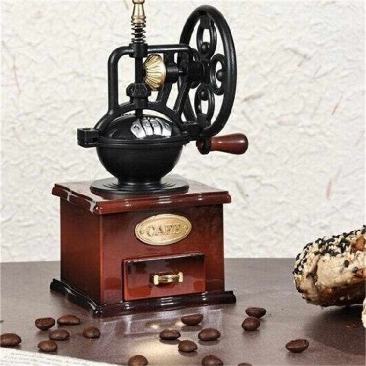 Hand Crank Coffee Grinders Music Box,Mechanism Wind Up Musical Box Wedding Gift Table Ornament Office Home Decorations