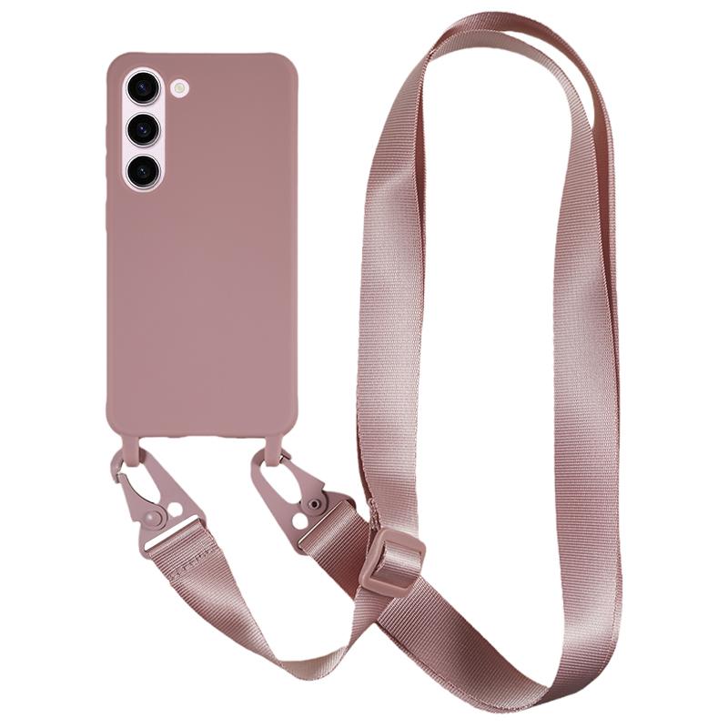 For Samsung Galaxy S23 Matte Soft TPU Case Anti-drop Phone Cover with Wide Lanyard