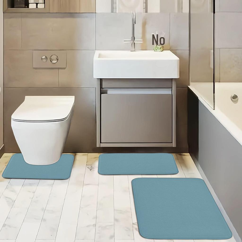 Non-Slip, Absorbent, Dirt-Resistant Bathroom Mats - Simple Style Flannel Floor Mats