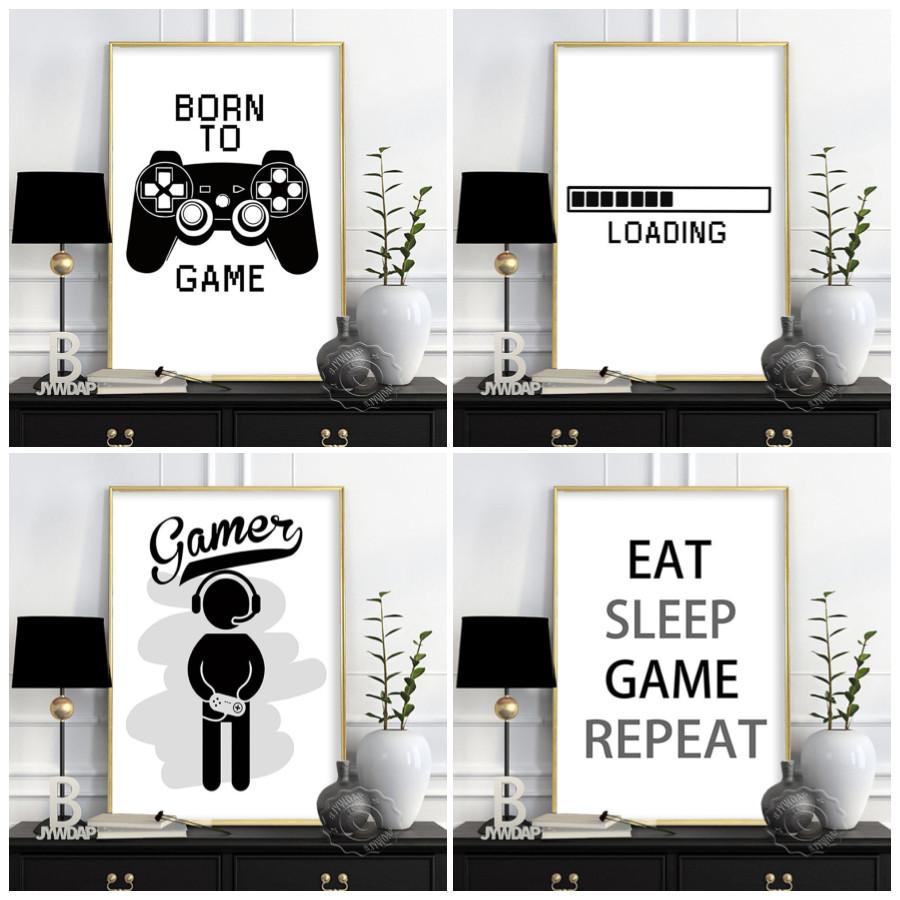 Game Illustration Gamer Quotes Poster Canvas Painting Posters and Prints Wall Art Pictures for Living Room Cuadros Home Decor No Frame