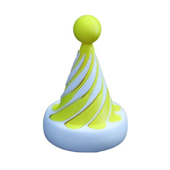 3D Printed Spiral Cone Toy Impossible Christmas Tree Passthrough Sculpture Vortex Thread