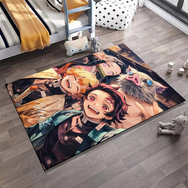 Anime Style Carpet with Characters and Vibrant Colors for Home Decor Suitable for use as an anti-slip for living room bedroom sofas