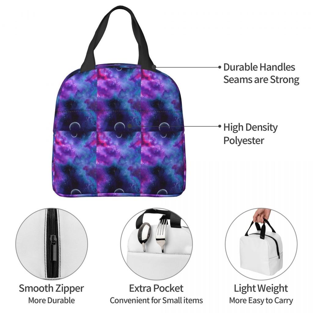 Neon Galaxy Dreams Insulated Lunch Bag for Kids School Cooler Thermal Food Box Tote Portable Lunch Boxes Container