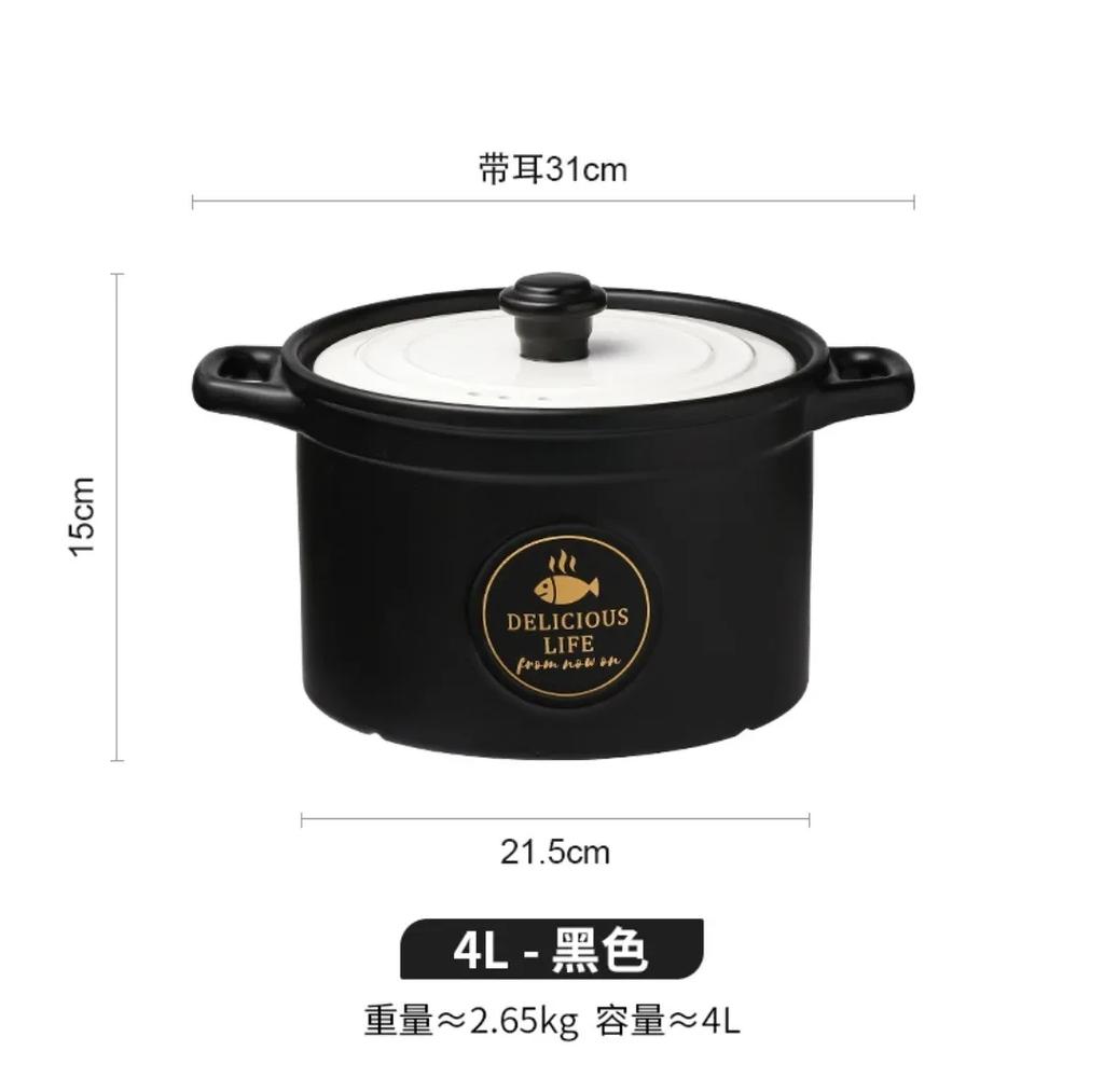 Ceramic casserole Nordic Green High capacity soup pot large Saucepan home Kitchen supplies pan big Cooking pot cookware