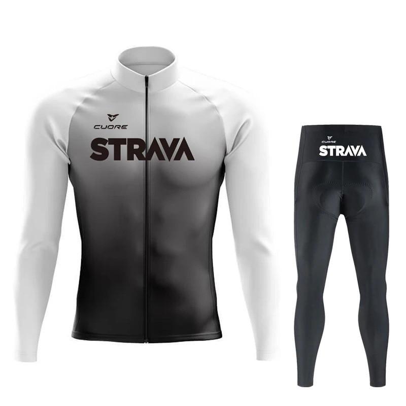 Men Women Cycling Jersey Set Long Sleeve Quick Dry Mountain Bike Riding Apparel Sportswear