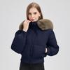 Winter 2025 new fur collar casual versatile cotton jacket women's hooded short warm cotton jacket hooded new jacket