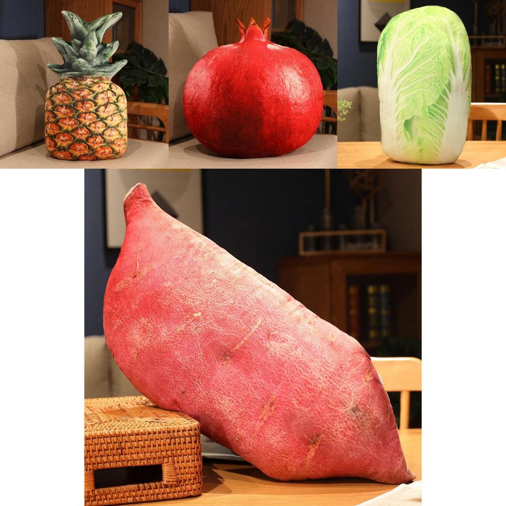 Cartoon Fruit Plush Cushion Pillow For Sofa Office Nap Soft Floral Design Gift For Kids