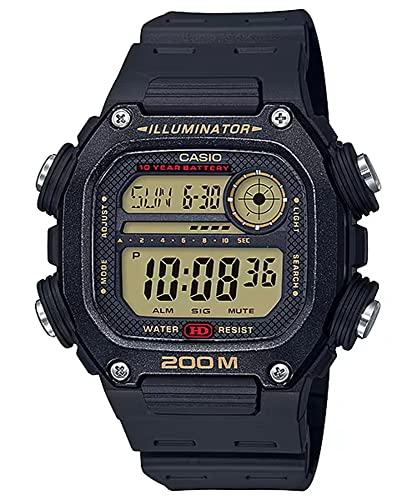 

CASIO Standard Digital Watch DW-291H-9AV Men s Black with Gold LCD Display, Overseas Model [Parallel Import]
