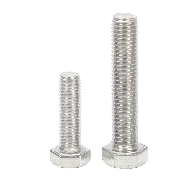 304 Stainless Steel Hexagon Bolt DIN933, M3 M4 M5, Fully Threaded Hex Head Bolt, In Stock