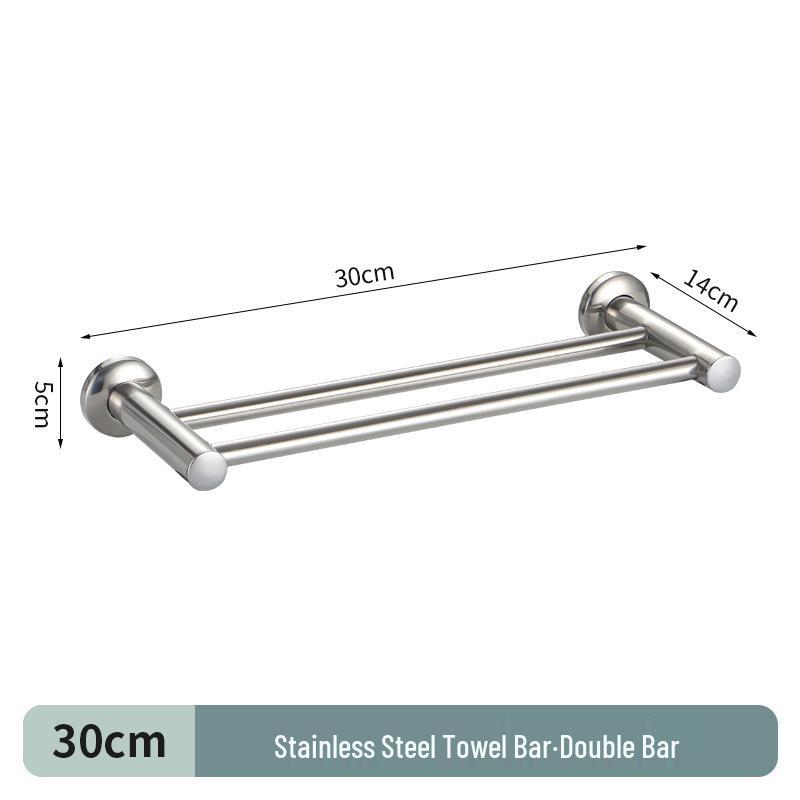 304 Stainless Steel Double Bar Bathroom Towel Rack